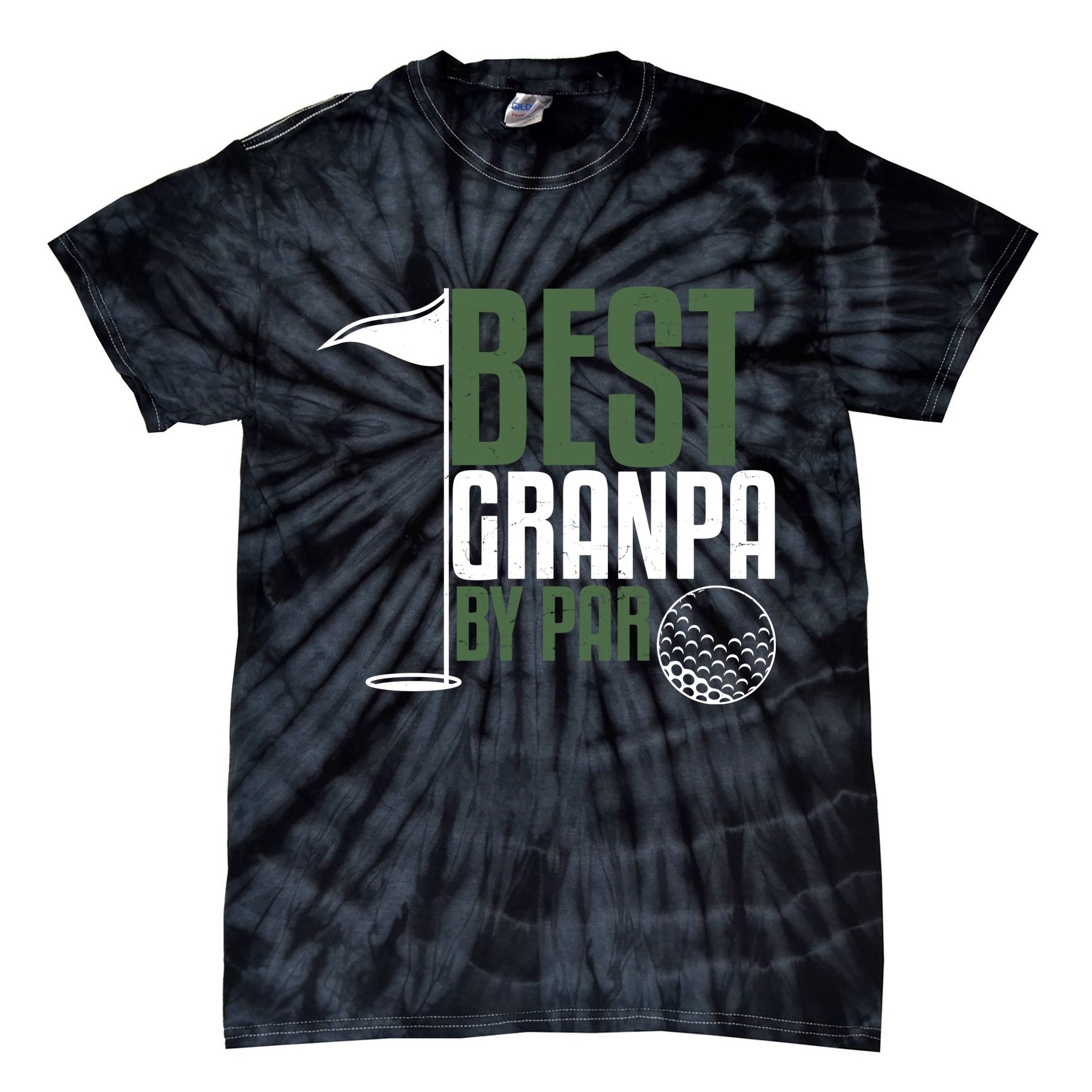 Best Grandpa By Par Fathers Day Golf Tie-Dye T-Shirt