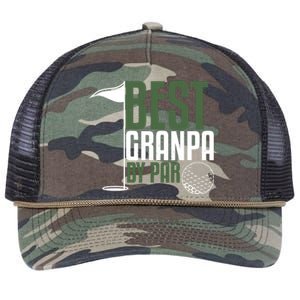 Best Grandpa By Par Fathers Day Golf Retro Rope Trucker Hat Cap