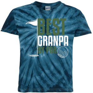 Best Grandpa By Par Fathers Day Golf Kids Tie-Dye T-Shirt