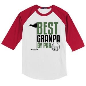 Best Grandpa By Par Fathers Day Golf Kids Colorblock Raglan Jersey