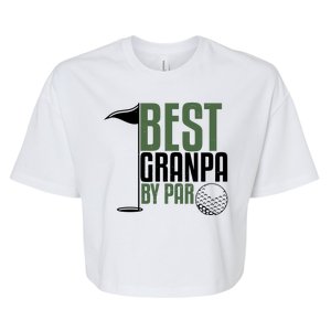 Best Grandpa By Par Fathers Day Golf Bella+Canvas Jersey Crop Tee