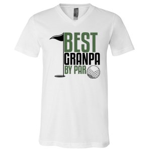 Best Grandpa By Par Fathers Day Golf V-Neck T-Shirt