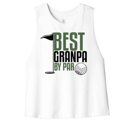 Best Grandpa By Par Fathers Day Golf Women's Racerback Cropped Tank