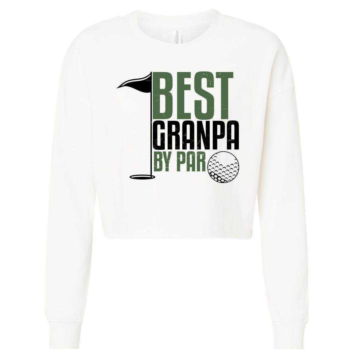 Best Grandpa By Par Fathers Day Golf Cropped Pullover Crew
