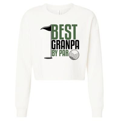 Best Grandpa By Par Fathers Day Golf Cropped Pullover Crew