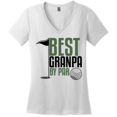 Best Grandpa By Par Fathers Day Golf Women's V-Neck T-Shirt