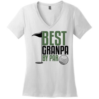 Best Grandpa By Par Fathers Day Golf Women's V-Neck T-Shirt