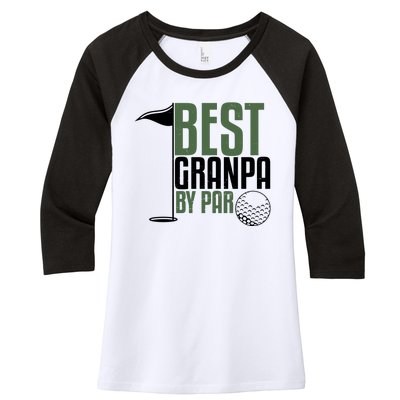 Best Grandpa By Par Fathers Day Golf Women's Tri-Blend 3/4-Sleeve Raglan Shirt