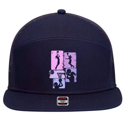 Basketball Girl 7 Panel Mesh Trucker Snapback Hat