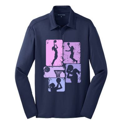 Basketball Girl Silk Touch Performance Long Sleeve Polo