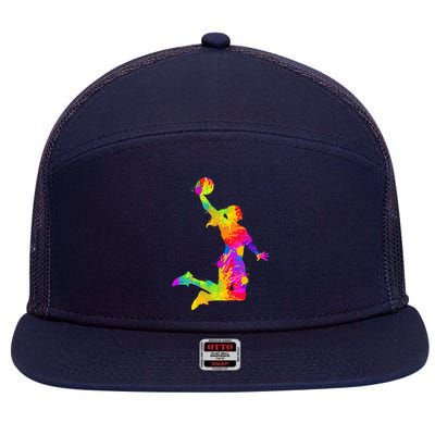 Basketball Girl 7 Panel Mesh Trucker Snapback Hat