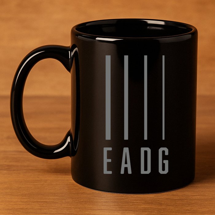 Bass Guitarist Bass Player Gift EADG 4 String 11oz C Handle Ceramic Mug