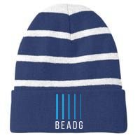 Bass Guitarist BEADG 5 String Guitar Striped Beanie with Solid Band