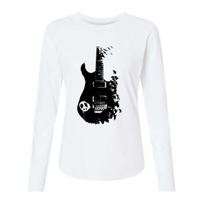 BAND GUITAR Womens Cotton Relaxed Long Sleeve T-Shirt