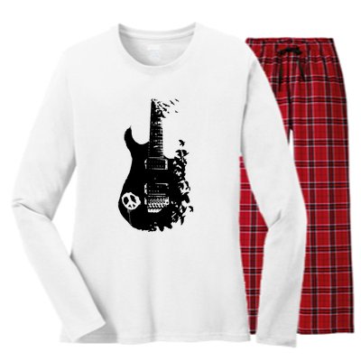 BAND GUITAR Women's Long Sleeve Flannel Pajama Set 