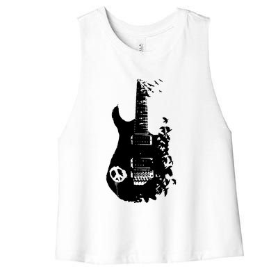 BAND GUITAR Women's Racerback Cropped Tank