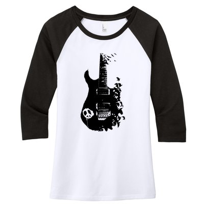 BAND GUITAR Women's Tri-Blend 3/4-Sleeve Raglan Shirt