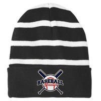 Baseball Grandma Baseball Striped Beanie with Solid Band