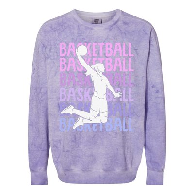 Basketball Girl Colorblast Crewneck Sweatshirt