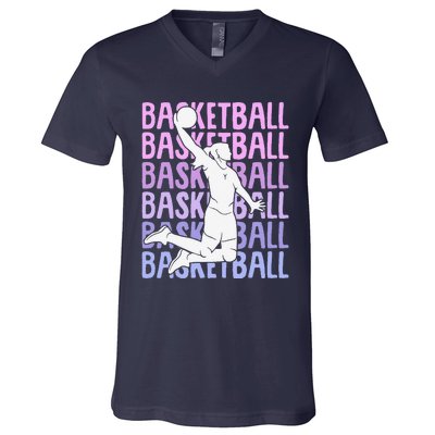 Basketball Girl V-Neck T-Shirt