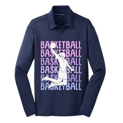 Basketball Girl Silk Touch Performance Long Sleeve Polo