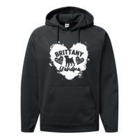 Brittany Grandma Brittany Spaniel Grandma Brittany Lover Performance Fleece Hoodie