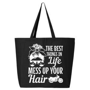 Biker Girl Best Things In Life Mess Up You Hair Motorcycle 25L Jumbo Tote