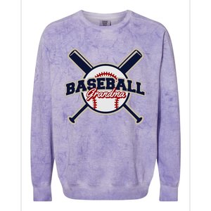 Baseball Grandma Baseball Colorblast Crewneck Sweatshirt