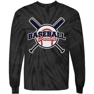 Baseball Grandma Baseball Tie-Dye Long Sleeve Shirt