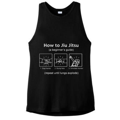 BJJ Gifts Beginner Jiu Jitsu Guide Funny Brazilian Jiu Jitsu Ladies PosiCharge Tri-Blend Wicking Tank