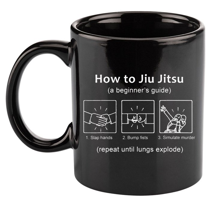 BJJ Gifts Beginner Jiu Jitsu Guide Funny Brazilian Jiu Jitsu 11oz C Handle Ceramic Mug