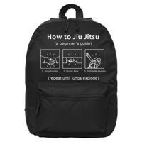 BJJ Gifts Beginner Jiu Jitsu Guide Funny Brazilian Jiu Jitsu 16 in Basic Backpack