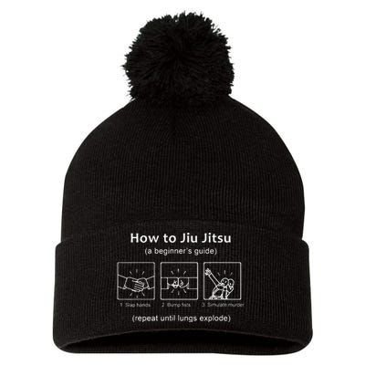 BJJ Gifts Beginner Jiu Jitsu Guide Funny Brazilian Jiu Jitsu Pom Pom 12in Knit Beanie