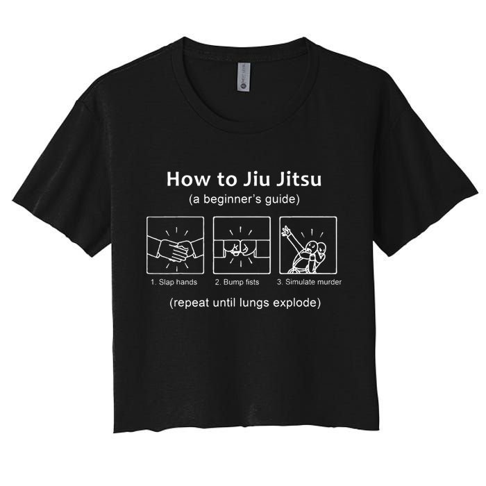 BJJ Gifts Beginner Jiu Jitsu Guide Funny Brazilian Jiu Jitsu Women's Crop Top Tee