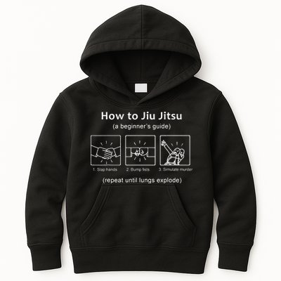 BJJ Gifts Beginner Jiu Jitsu Guide Funny Brazilian Jiu Jitsu Kids Hoodie