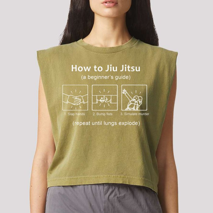 BJJ Gifts Beginner Jiu Jitsu Guide Funny Brazilian Jiu Jitsu Garment-Dyed Women's Muscle Tee