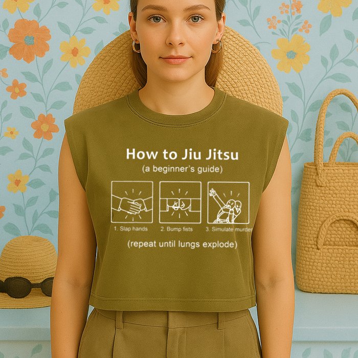 BJJ Gifts Beginner Jiu Jitsu Guide Funny Brazilian Jiu Jitsu Garment-Dyed Women's Muscle Tee
