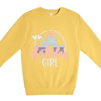 Birthday Girl Birthday Party Magic Castle Premium Crewneck Sweatshirt