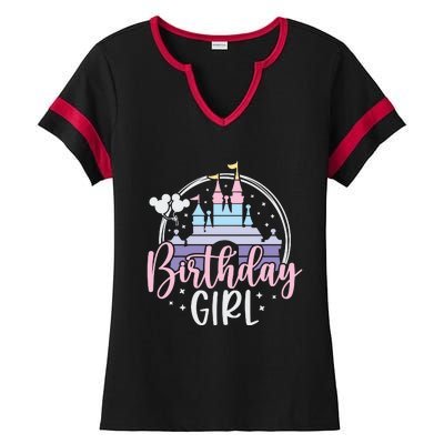 Birthday Girl Birthday Party Magic Castle Ladies Halftime Notch Neck Tee