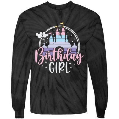 Birthday Girl Birthday Party Magic Castle Tie-Dye Long Sleeve Shirt