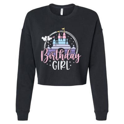 Birthday Girl Birthday Party Magic Castle Cropped Pullover Crew