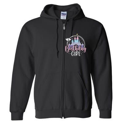 Birthday Girl Birthday Party Magic Castle Full Zip Hoodie