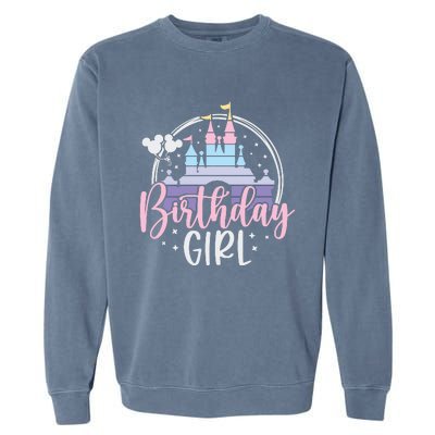 Birthday Girl Birthday Party Magic Castle Garment-Dyed Sweatshirt