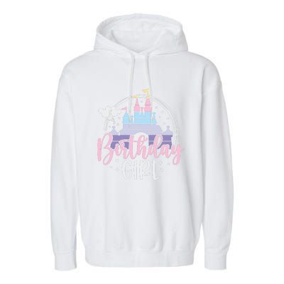 Birthday Girl Birthday Party Magic Castle Garment-Dyed Fleece Hoodie