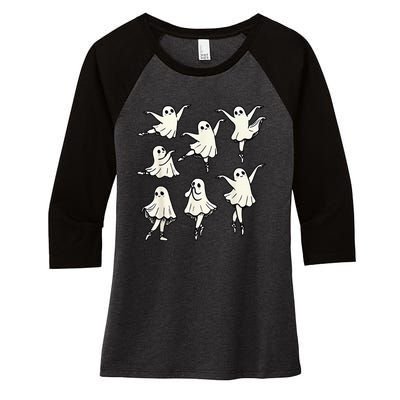 Ballet Ghost Ballet Dancer Spooky Dance Women's Tri-Blend 3/4-Sleeve Raglan Shirt