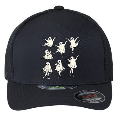 Ballet Ghost Ballet Dancer Spooky Dance Teacher Halloween Flexfit Unipanel Trucker Cap