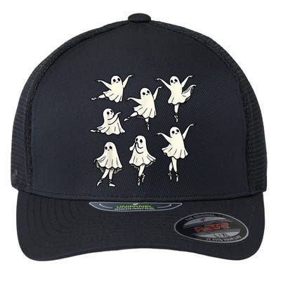 Ballet Ghost Ballet Dancer Spooky Dance Teacher Halloween Flexfit Unipanel Trucker Cap