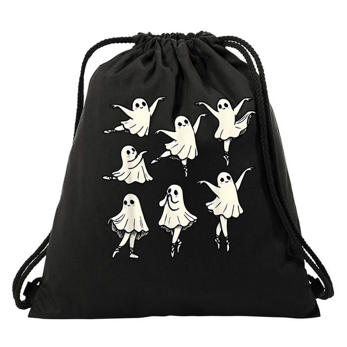 Ballet Ghost Ballet Dancer Spooky Dance Teacher Halloween Drawstring Bag