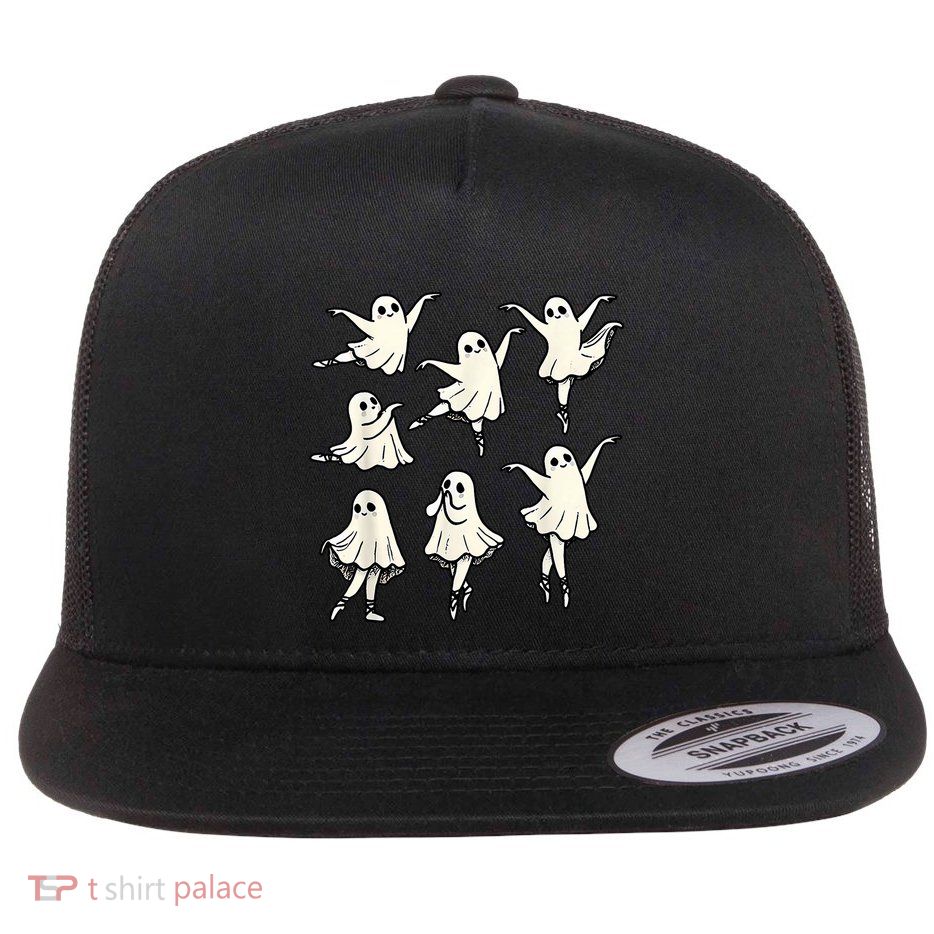 Ballet Ghost Ballet Dancer Spooky Dance Teacher Halloween Flatbill Hat