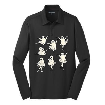 Ballet Ghost Ballet Dancer Spooky Dance Teacher Halloween Silk Touch Performance Long Sleeve Polo